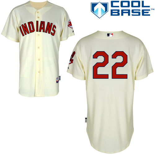 Jason Kipnis #22 MLB Jersey-Cleveland Indians Men's Authentic Alternate 2 White Cool Base Baseball Jersey